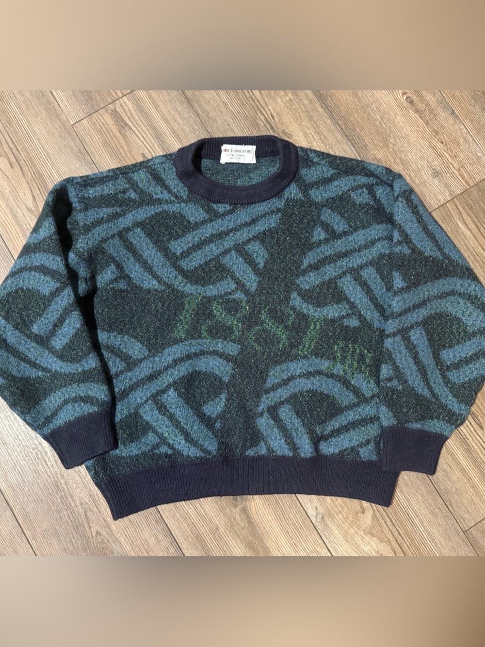 Vintage Cerruti 1881 Sport Wool Blend Abstract Sweater Made in Japan